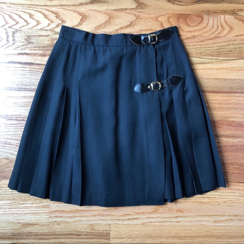 Vintage Saks Navy Pleated Skirt (3 for $30 promo)